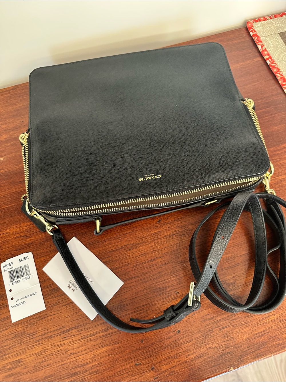 Coach Black Leather Top-Handle Messenger Crossbody - Picture 8 of 8